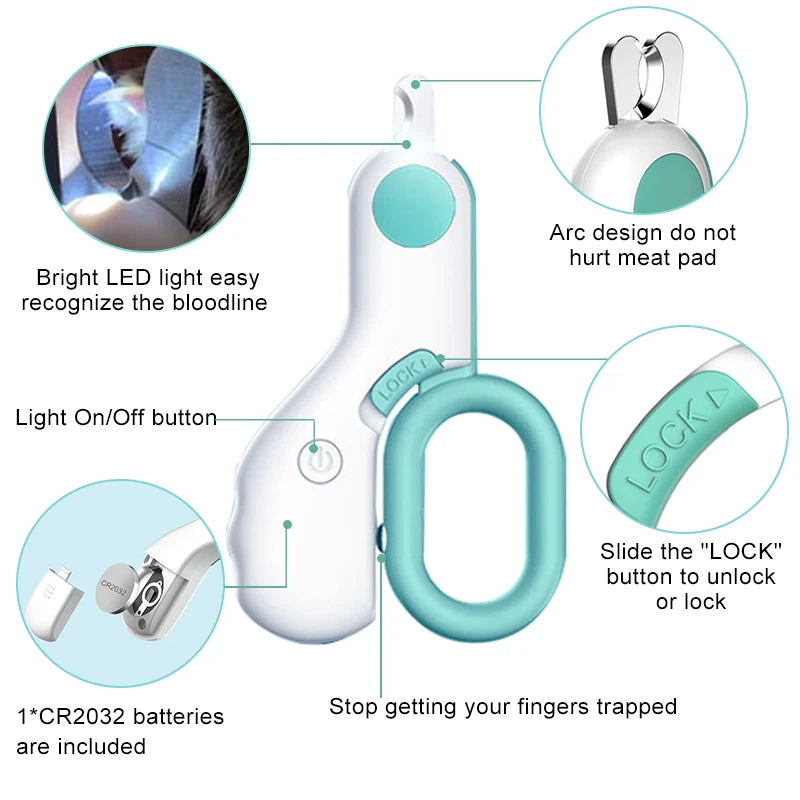 Safe Pet Nail Clipper – LED Grooming for Cats & Dogs