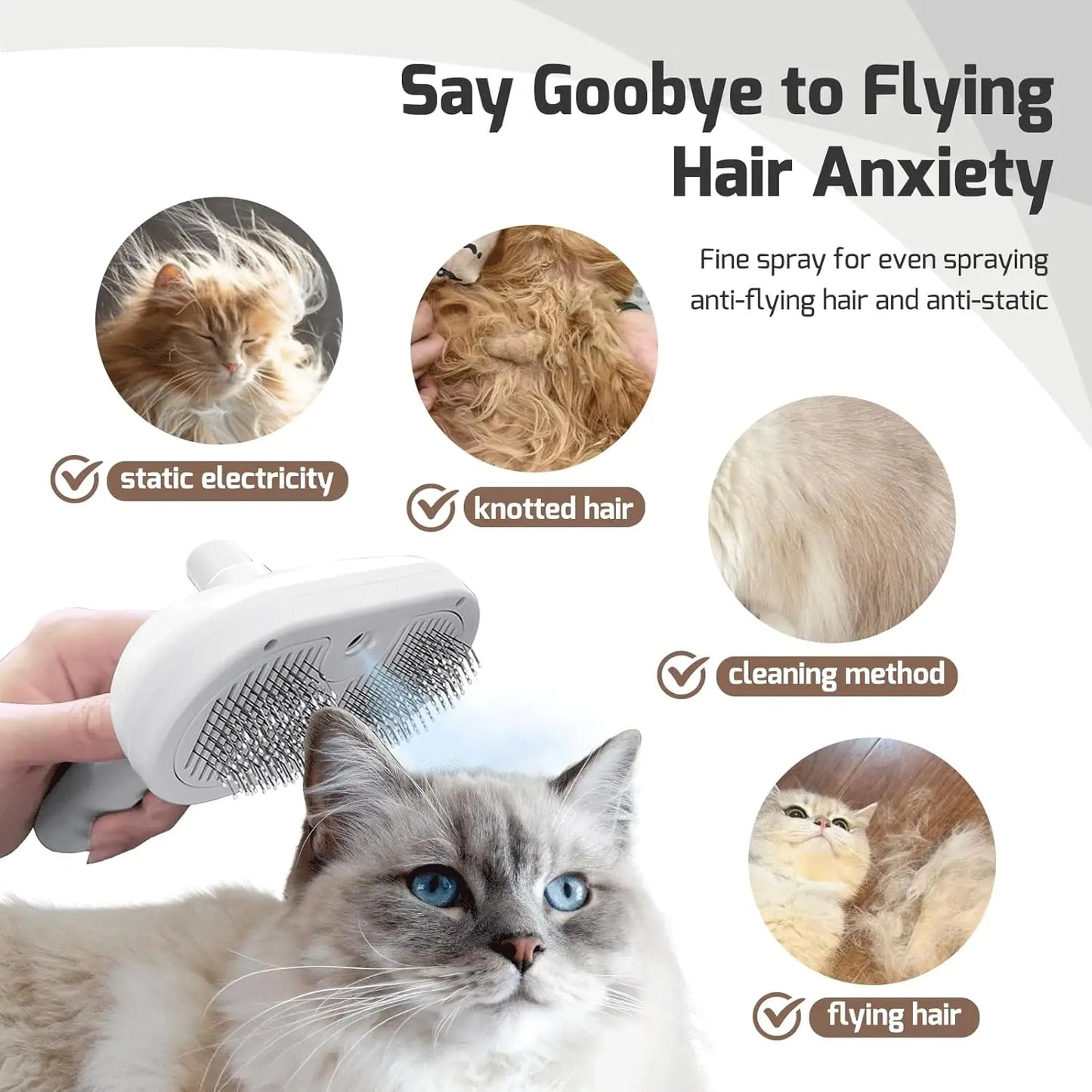 Pet Grooming Tool – Comb, Hair Remover & Humidifier