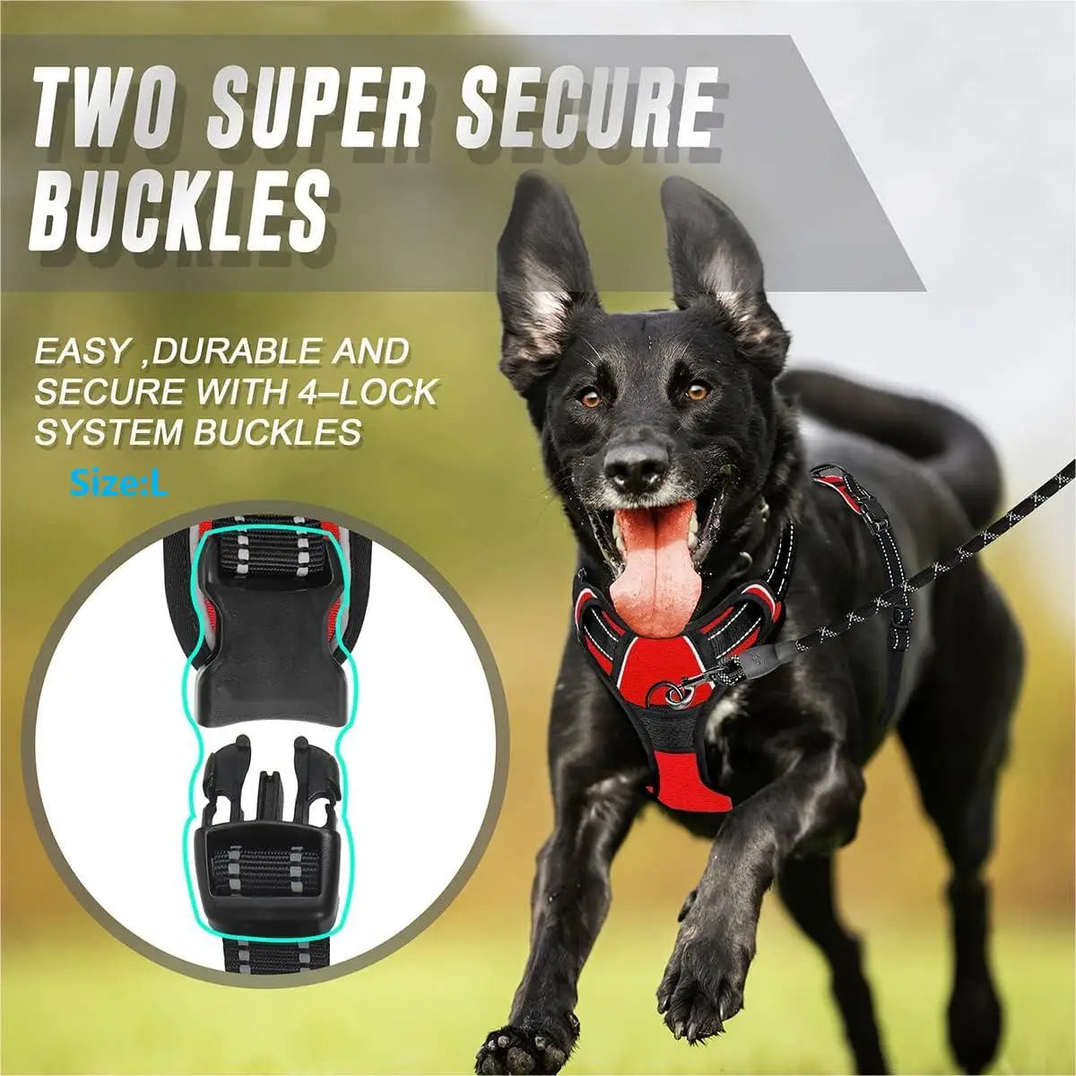 Front-Clip No-Pull Walking Harness Easy-Control Harness for Large Dogs