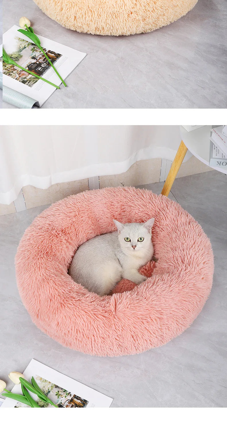 Winter Cat & Dog Bed – Soft Round Nest