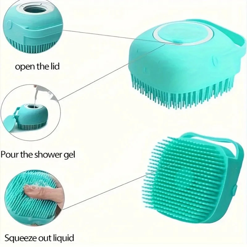 Pet Silicone Bath Brush – Gentle Massage Scrubbera