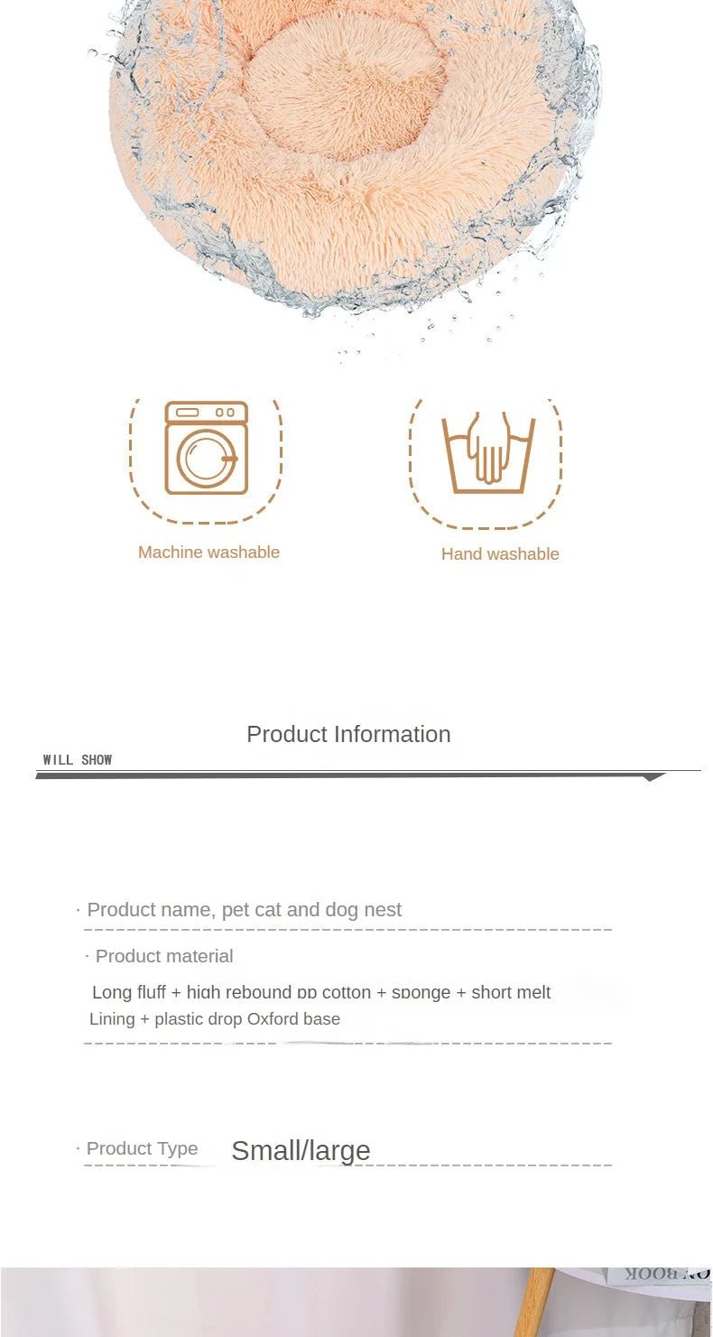 Winter Cat & Dog Bed – Soft Round Nest