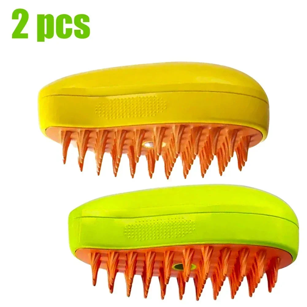 2pcs Pet Steamy Brush & Hair Remover