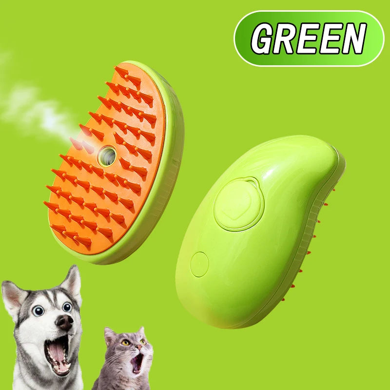 Electric Steam Pet Brush – Massage & Hair Removal