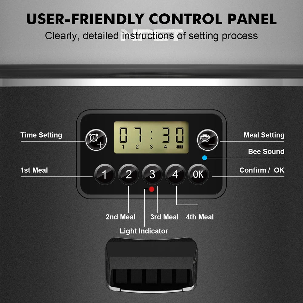 Smart Pet Feeder for Cats & Dogs – Stainless Bowl