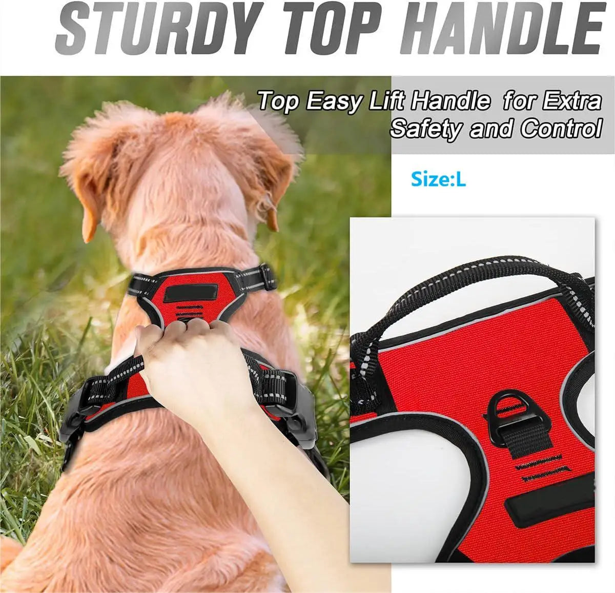 Front-Clip No-Pull Walking Harness Easy-Control Harness for Large Dogs
