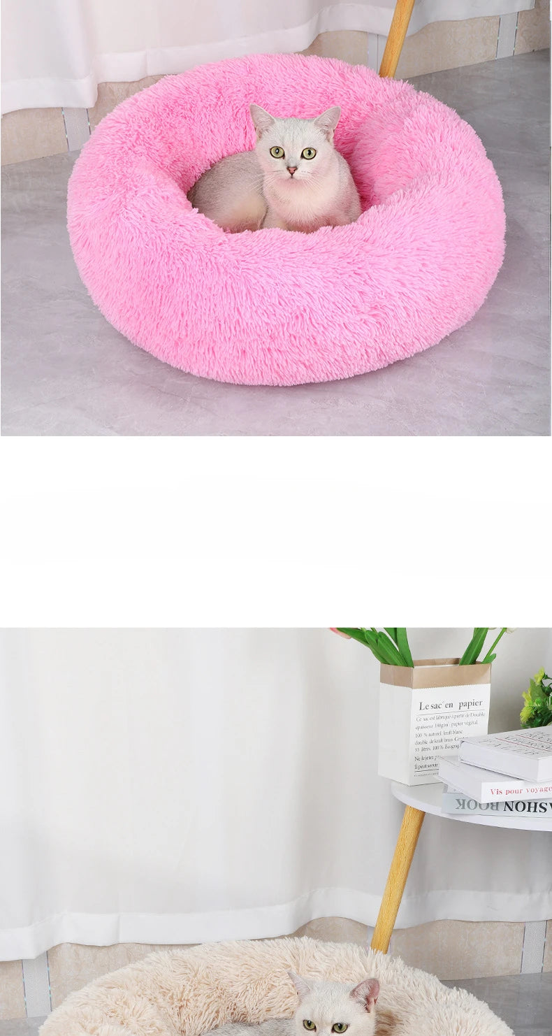 Winter Cat & Dog Bed – Soft Round Nest