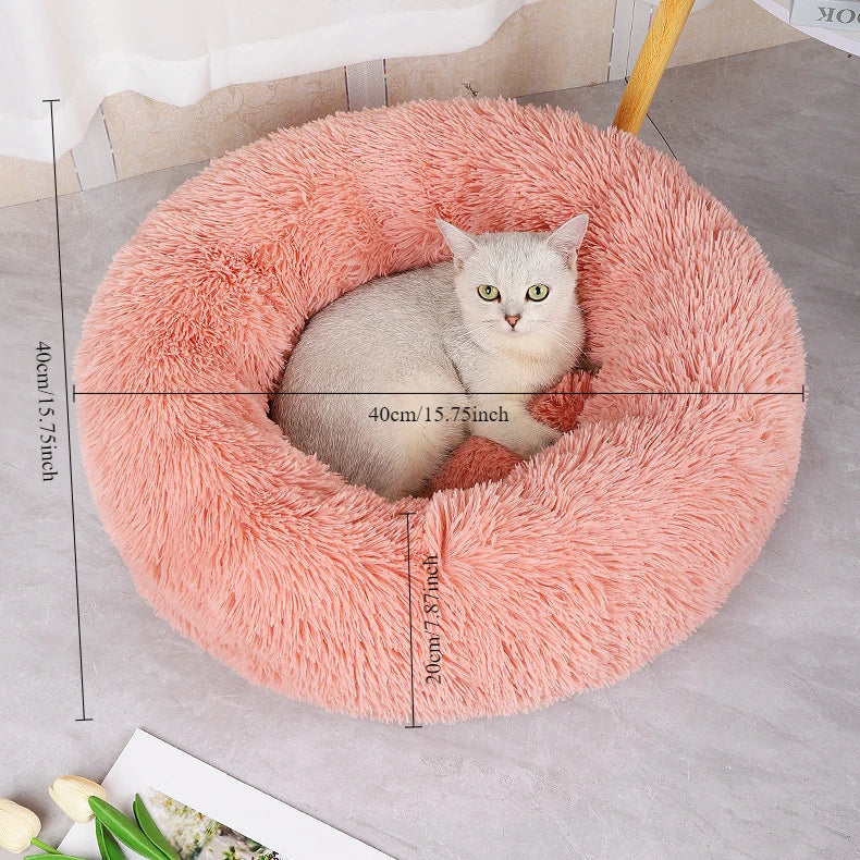 Winter Cat & Dog Bed – Soft Round Nest