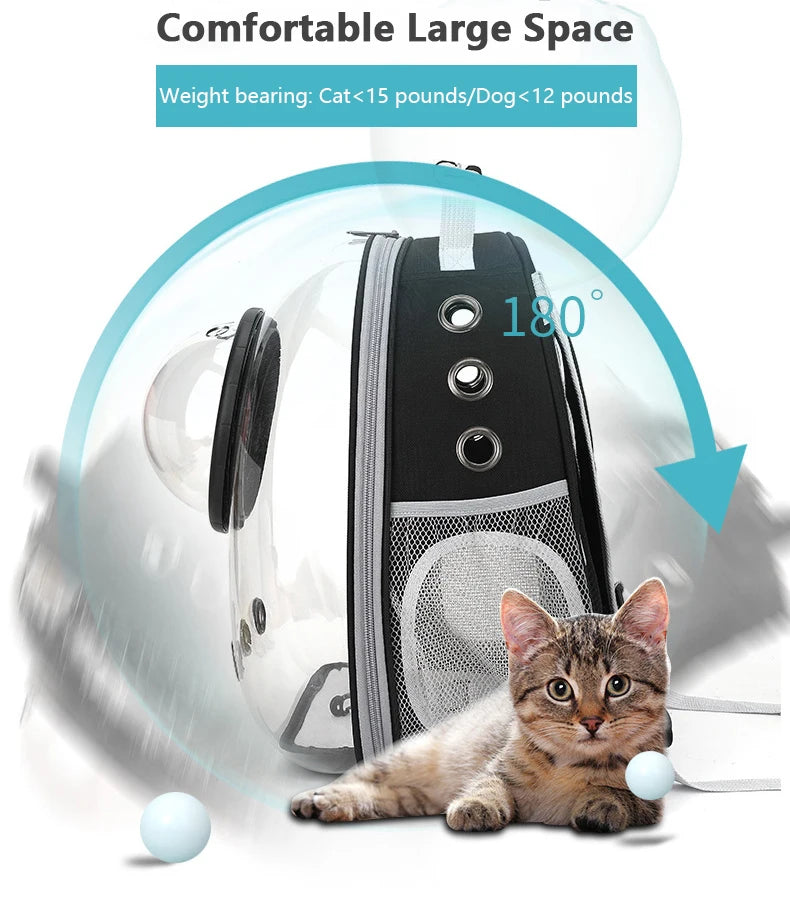 Clear Pet Carrier Backpack – For Cats & Small Dogs