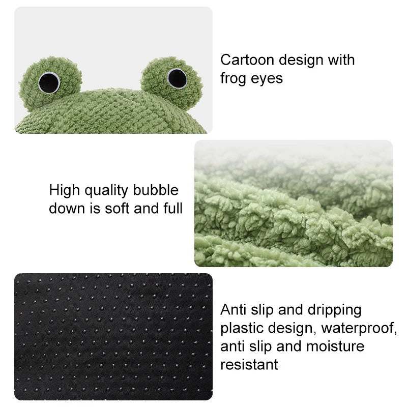 Cute Frog Pet Bed – Warm Winter Nest for Cats & Dogs