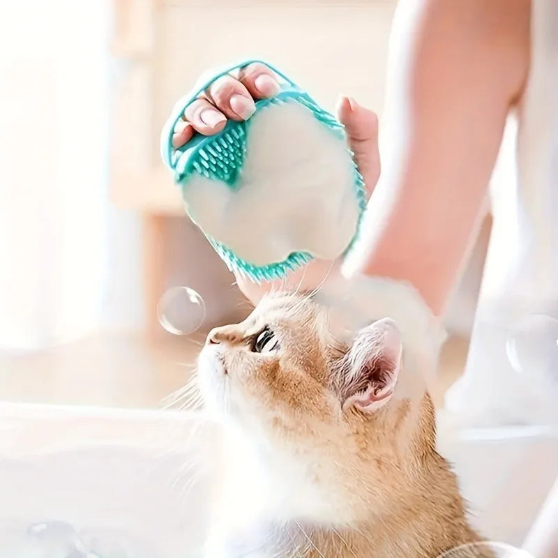 Pet Silicone Bath Brush – Gentle Massage Scrubbera