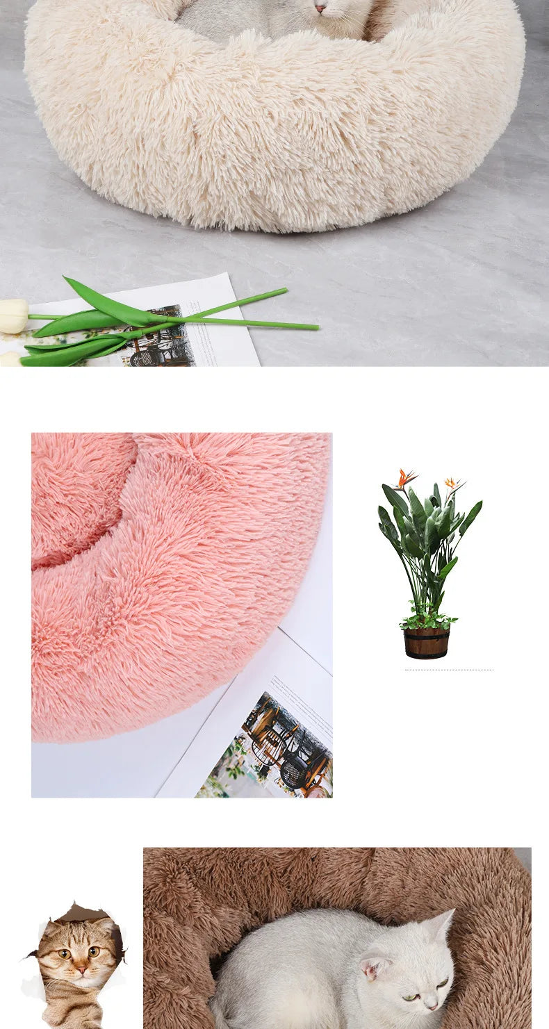 Winter Cat & Dog Bed – Soft Round Nest