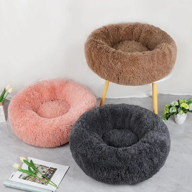 Winter Cat & Dog Bed – Soft Round Nest