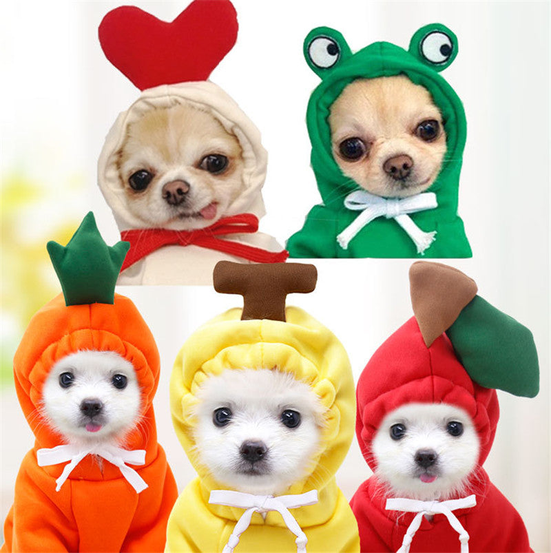 Cute Fruit Dog Clothes For Small Dogs Hoodies Winter