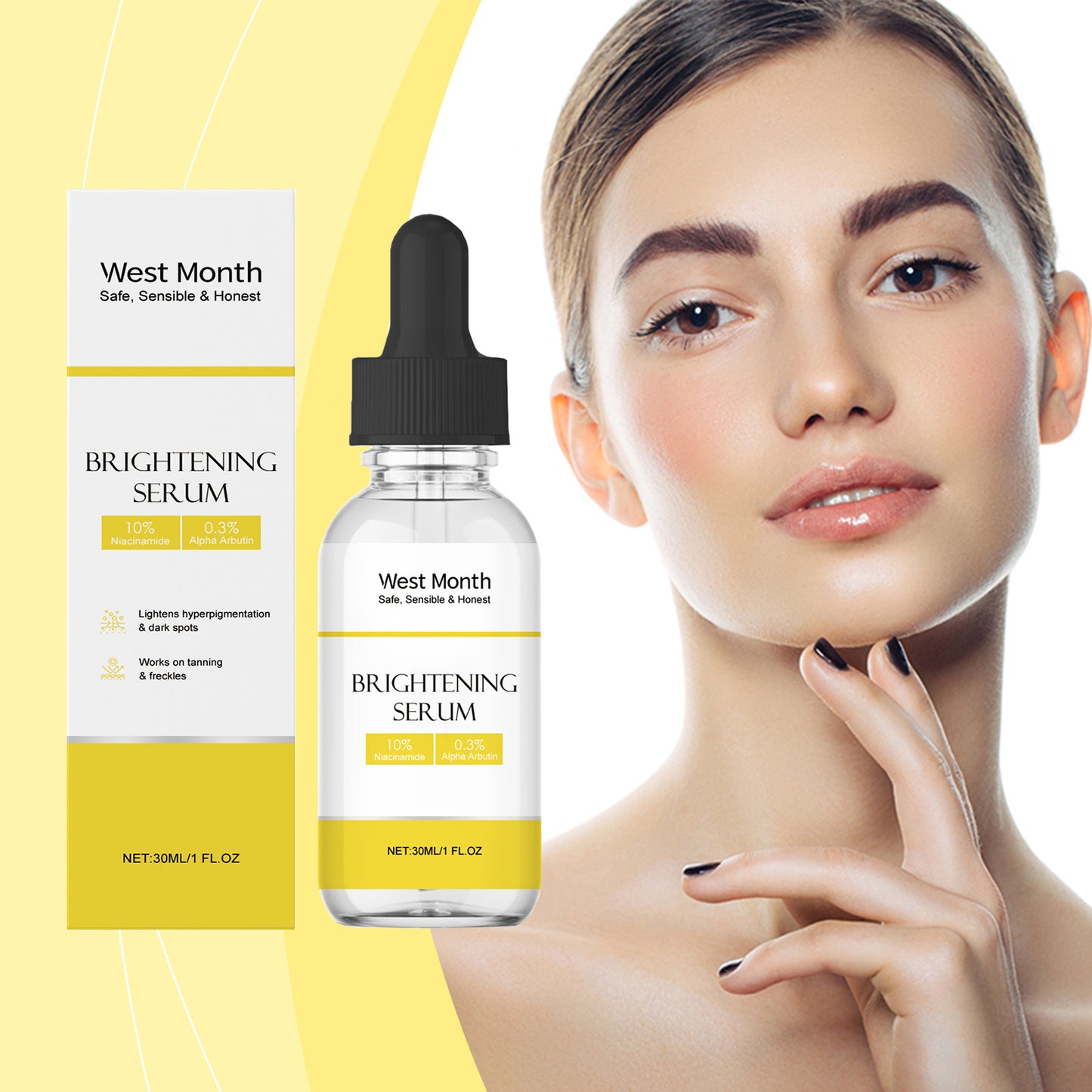 West&Month Brightening Serum, A Facial Blemish Calming, Hydrating, Firming And Brightening Serum