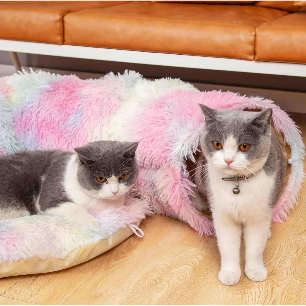 Kylinsure Plush Cat Tunnel Bed