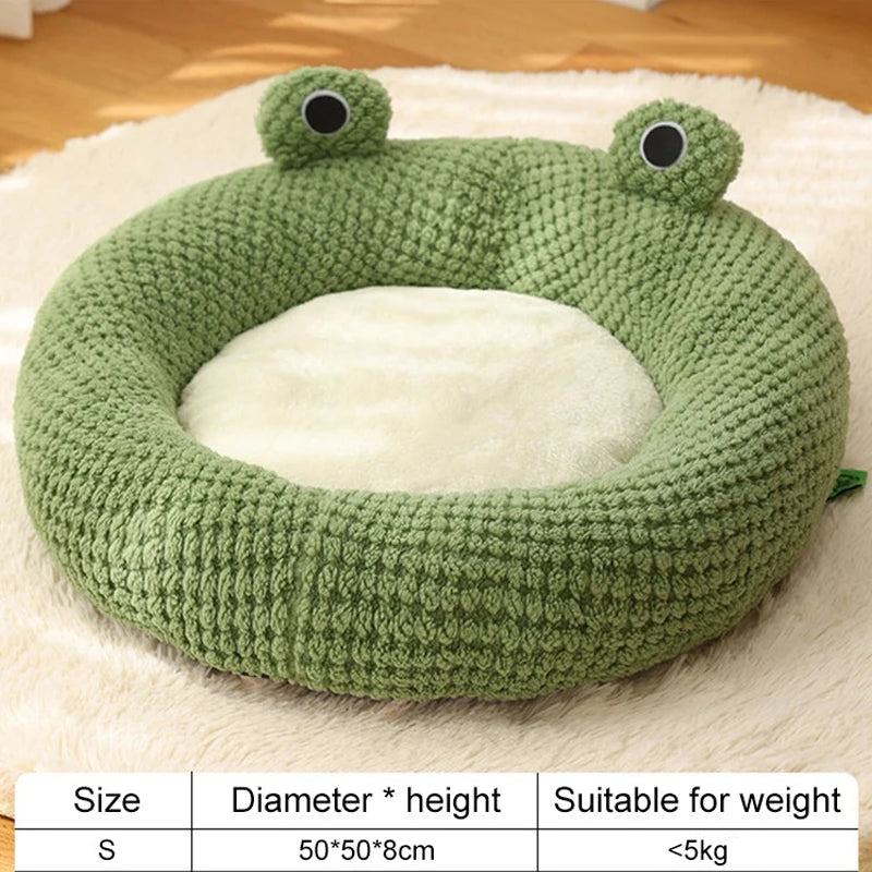 Cute Frog Pet Bed – Warm Winter Nest for Cats & Dogs