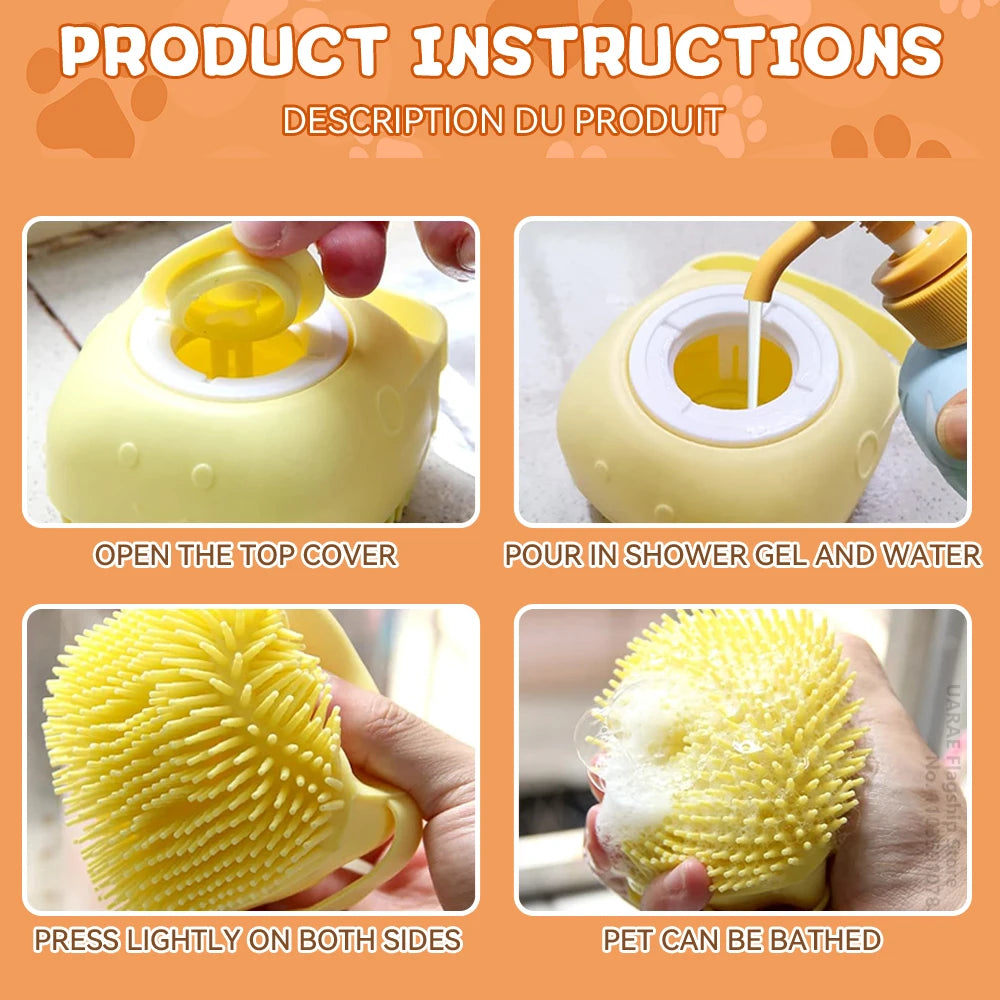 Pet Bath Brush – Soft Silicone Massage & Shampoo Tool