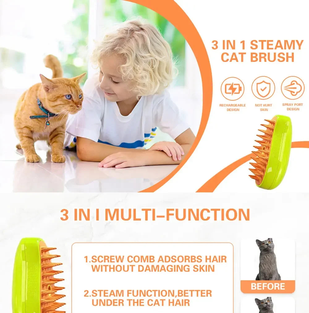 Pet Hair Removal Comb – Grooming Spray & Brush