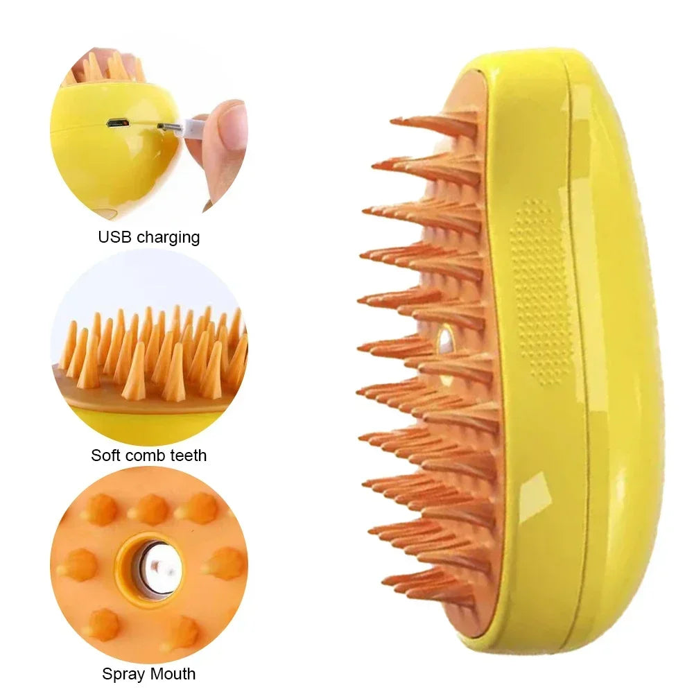 2pcs Pet Steamy Brush & Hair Remover