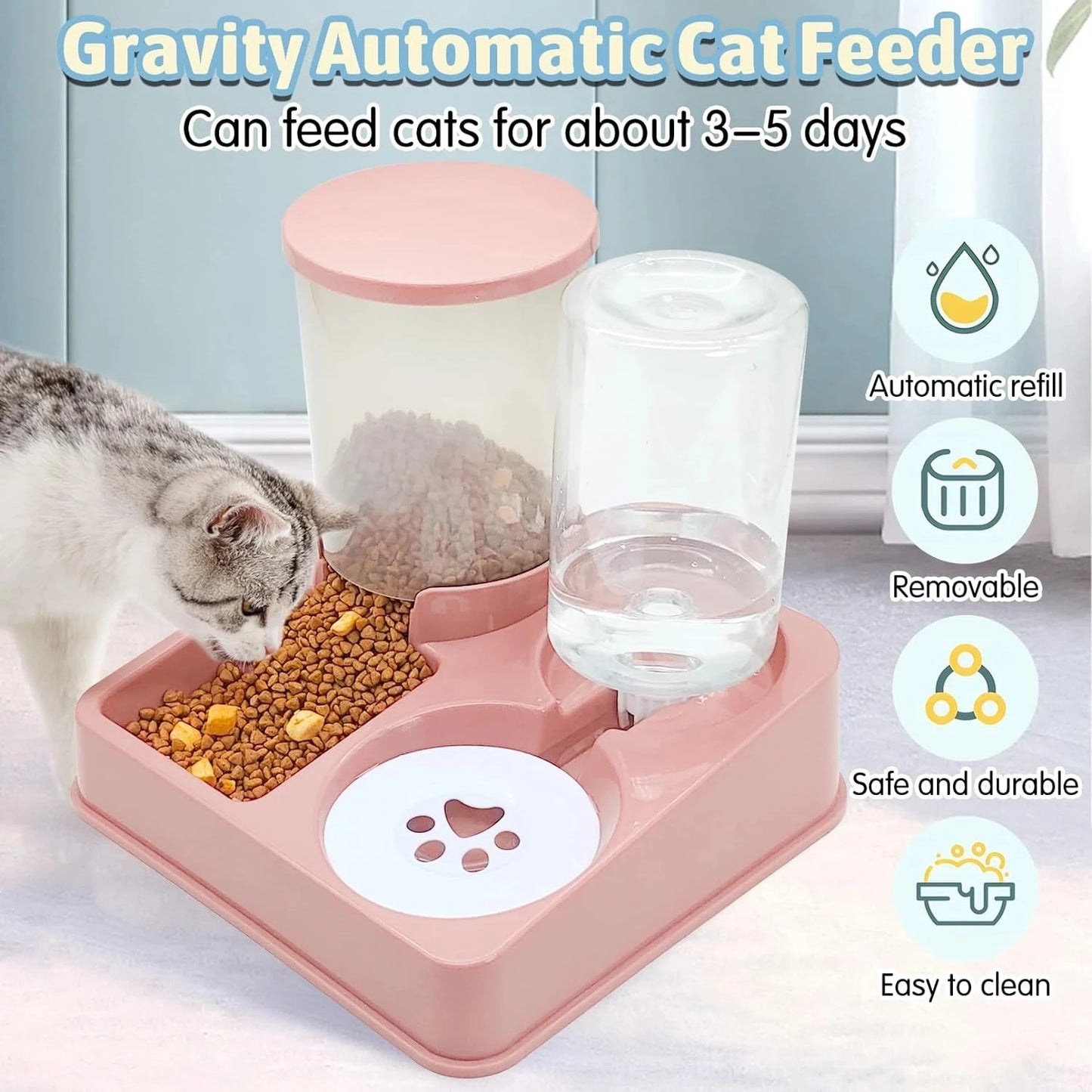Cat & Dog Feeder – Wet & Dry Food Storage Dispenser
