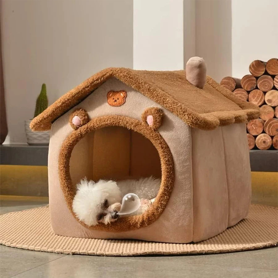 Portable Pet House – Soft Bed for Puppies & Cats