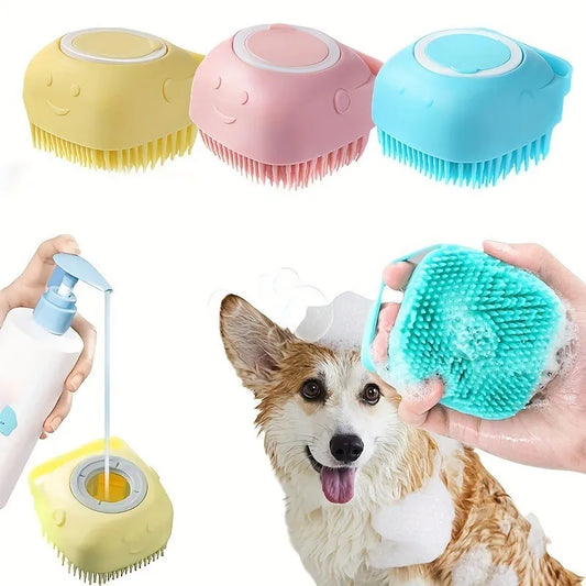 Pet Silicone Bath Brush – Gentle Massage Scrubbera
