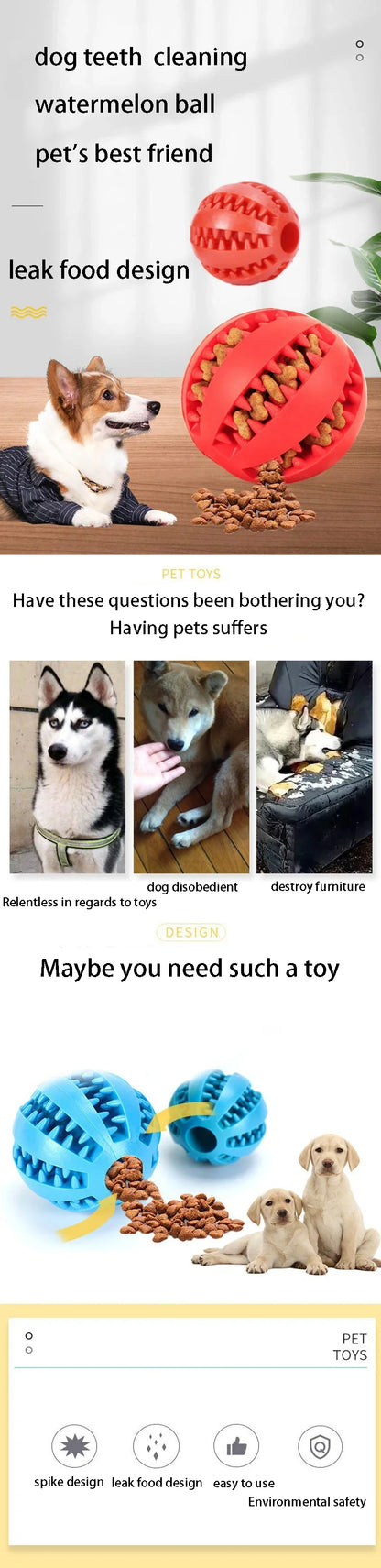 Natural Rubber Dog Chew Ball