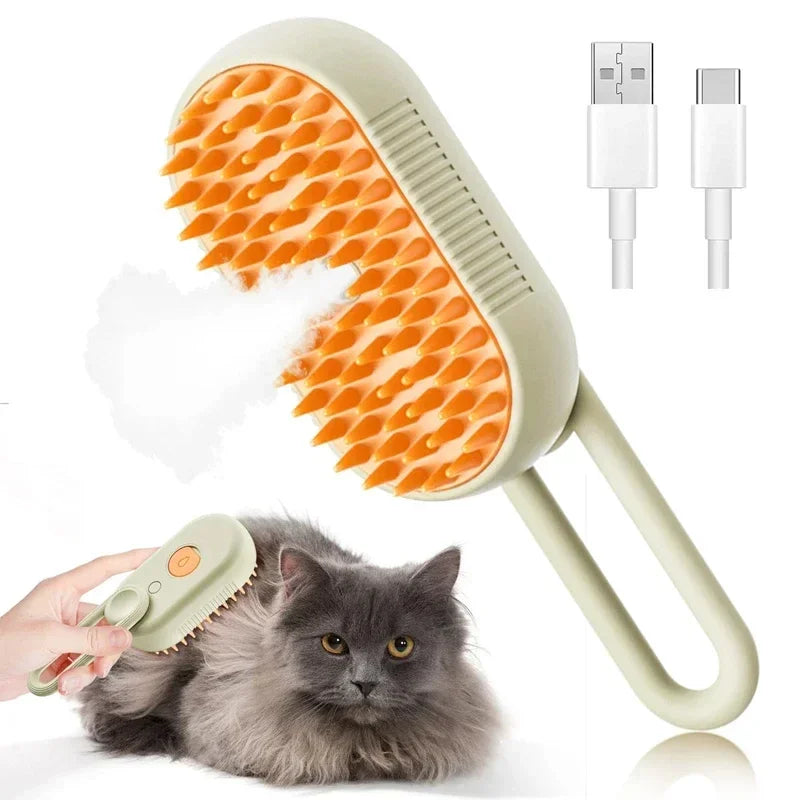 2pcs Pet Steamy Brush & Hair Remover