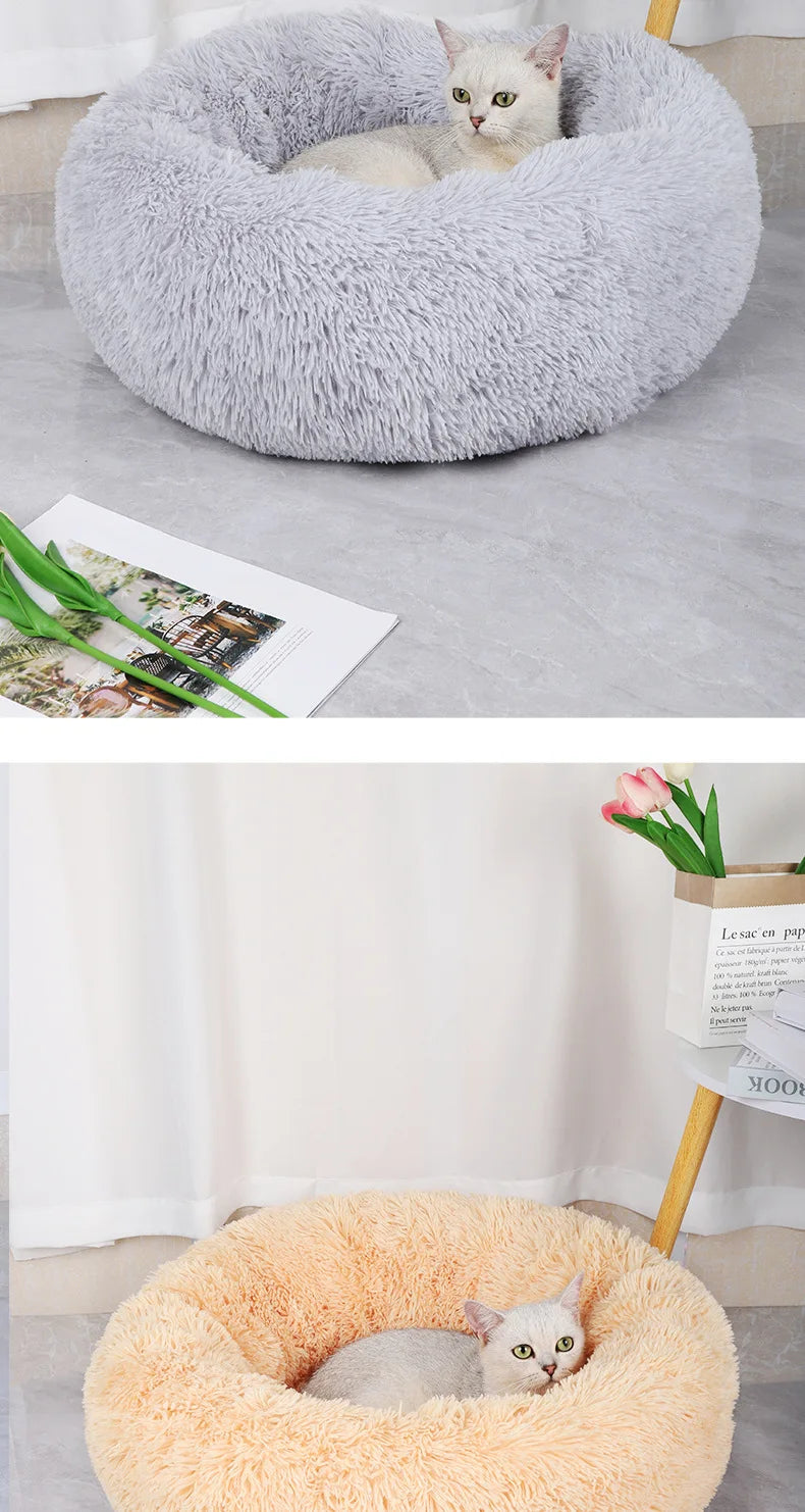 Winter Cat & Dog Bed – Soft Round Nest