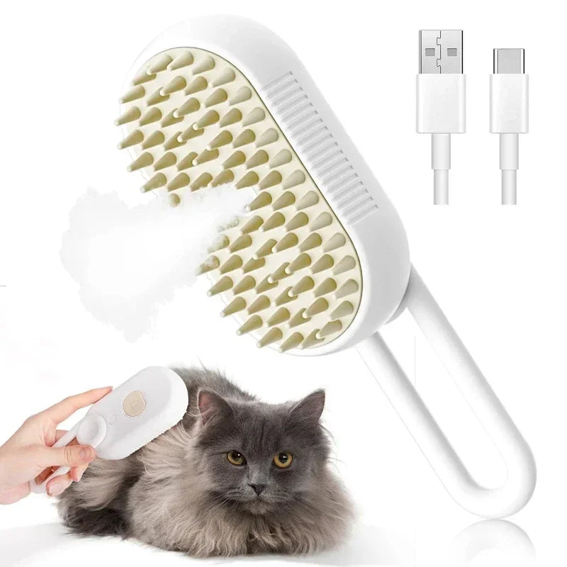 2pcs Pet Steamy Brush & Hair Remover