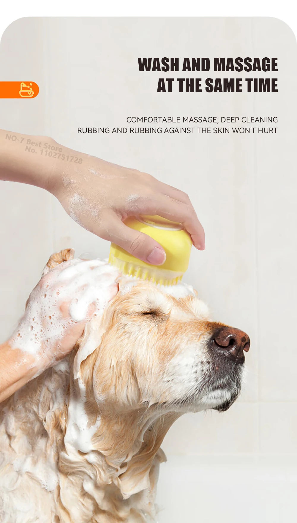 Pet Bath Brush – Soft Silicone Massage & Shampoo Tool