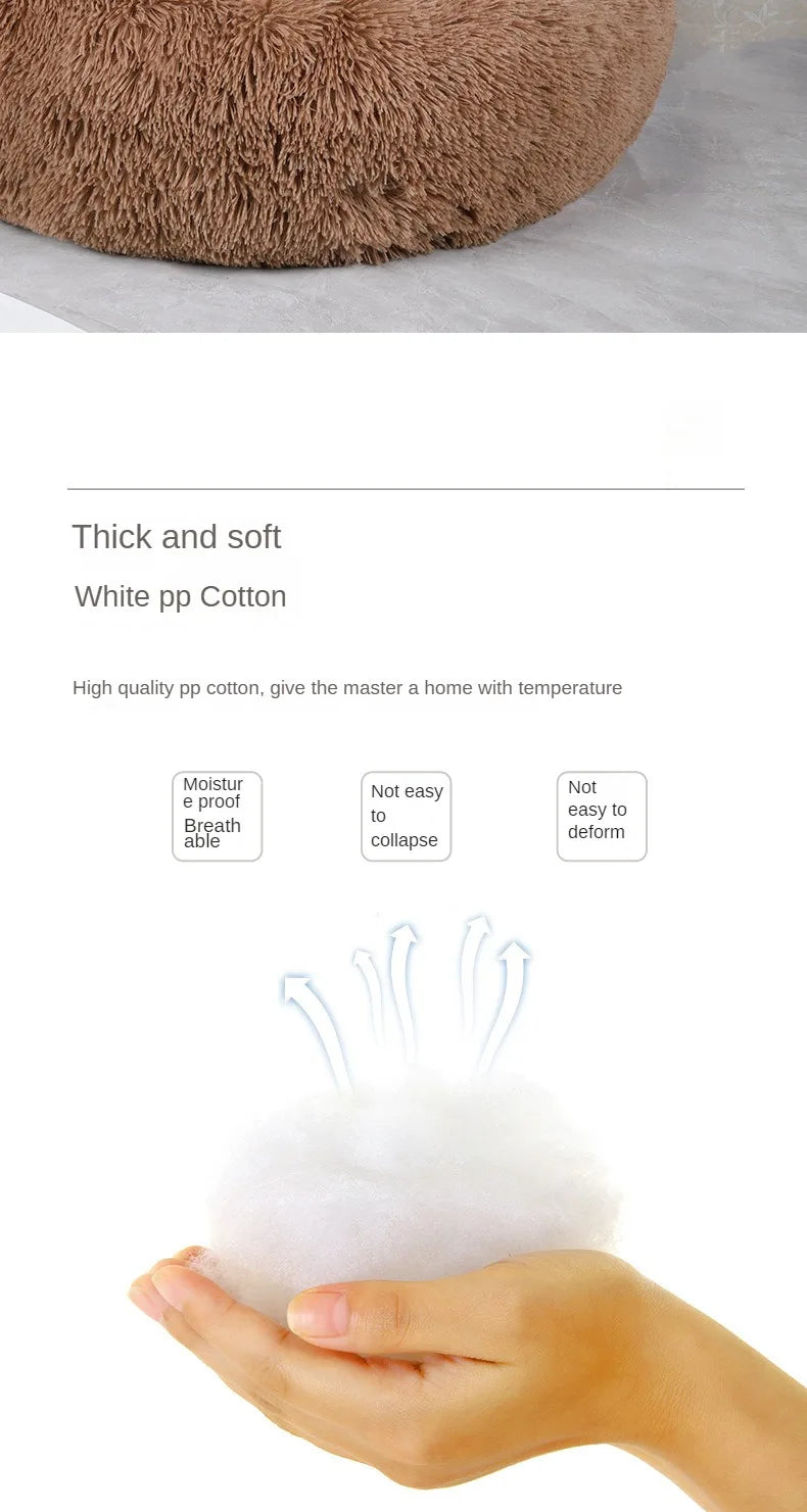 Winter Cat & Dog Bed – Soft Round Nest