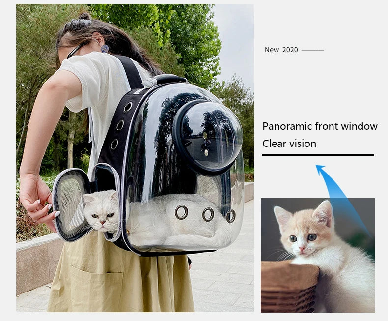 Clear Pet Carrier Backpack – For Cats & Small Dogs
