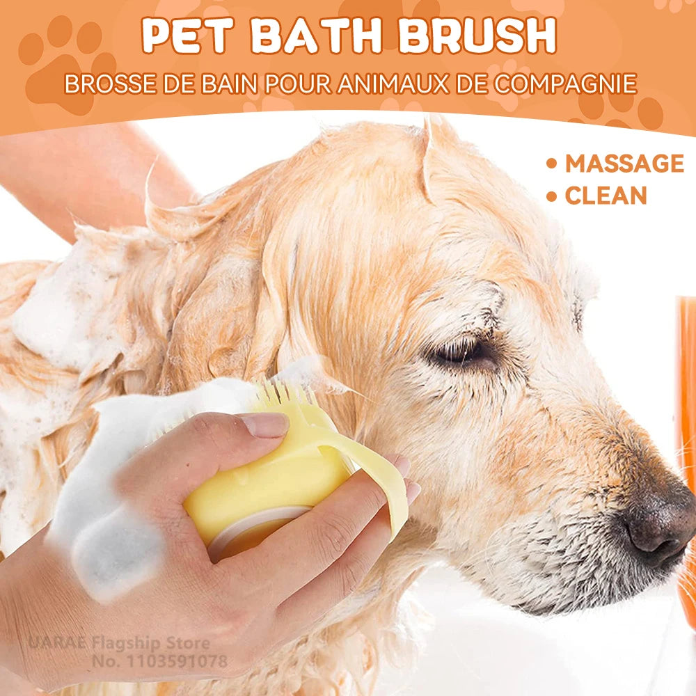 Pet Bath Brush – Soft Silicone Massage & Shampoo Tool
