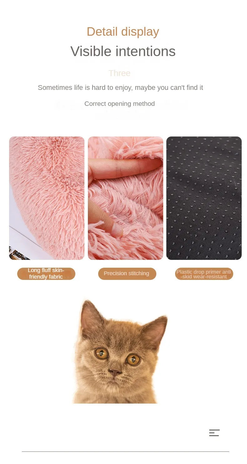 Winter Cat & Dog Bed – Soft Round Nest