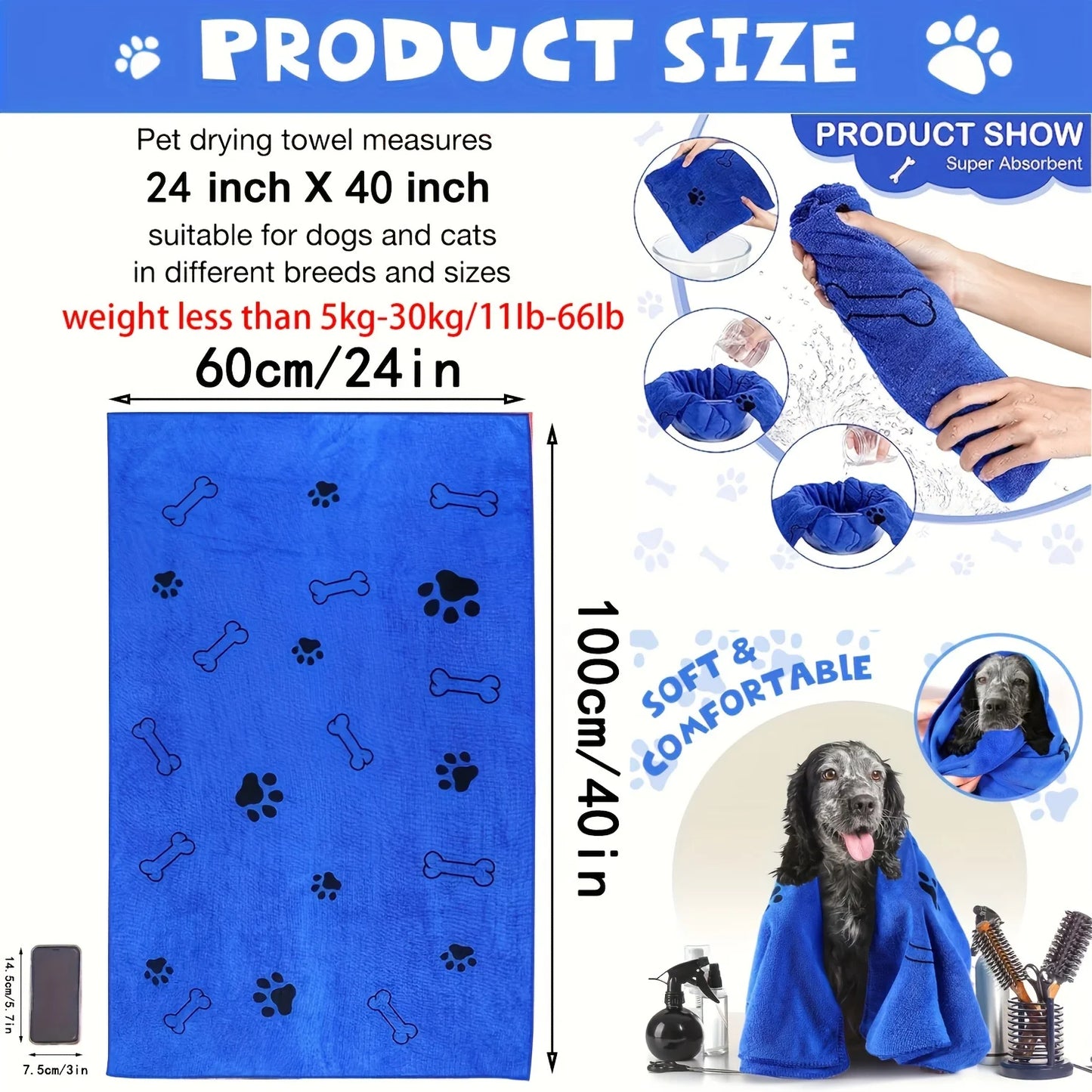 Pet Bath Towel – Quick-Drying & Multi-Purpose