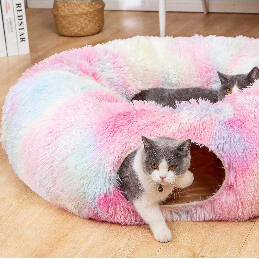 Kylinsure Plush Cat Tunnel Bed