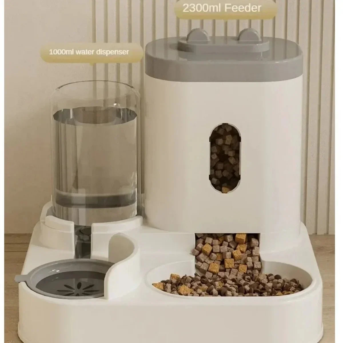 Cat/Dog Feeder & Waterer – Large Capacity Storage Bowl