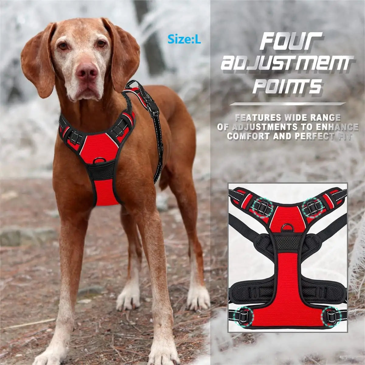 Front-Clip No-Pull Walking Harness Easy-Control Harness for Large Dogs