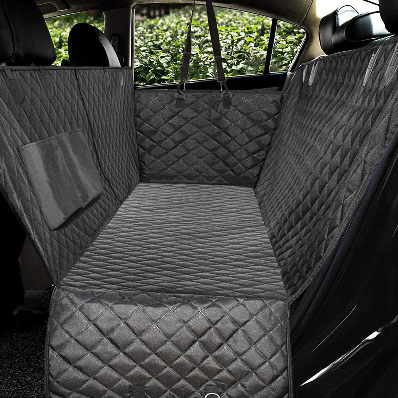 Mesh Dog Car Seat Cover Hammock with Zipper Pocket – Rear Seat Pet Travel Protector