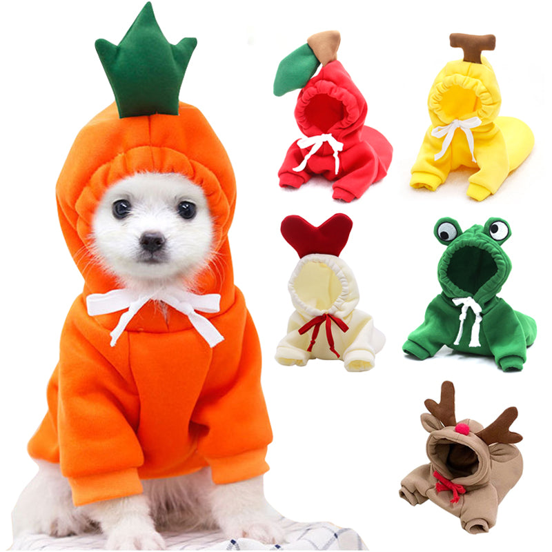 Cute Fruit Dog Clothes For Small Dogs Hoodies Winter