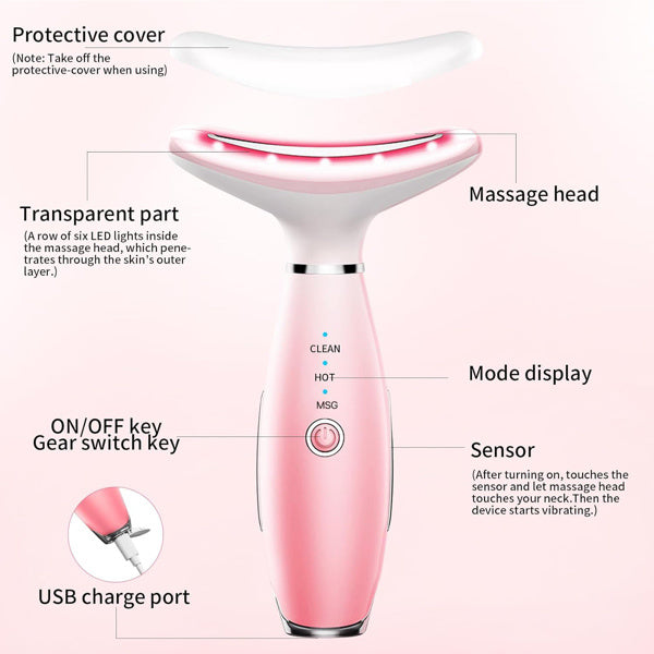 Facial And Neck Massager, Pink Neck Beauty Device