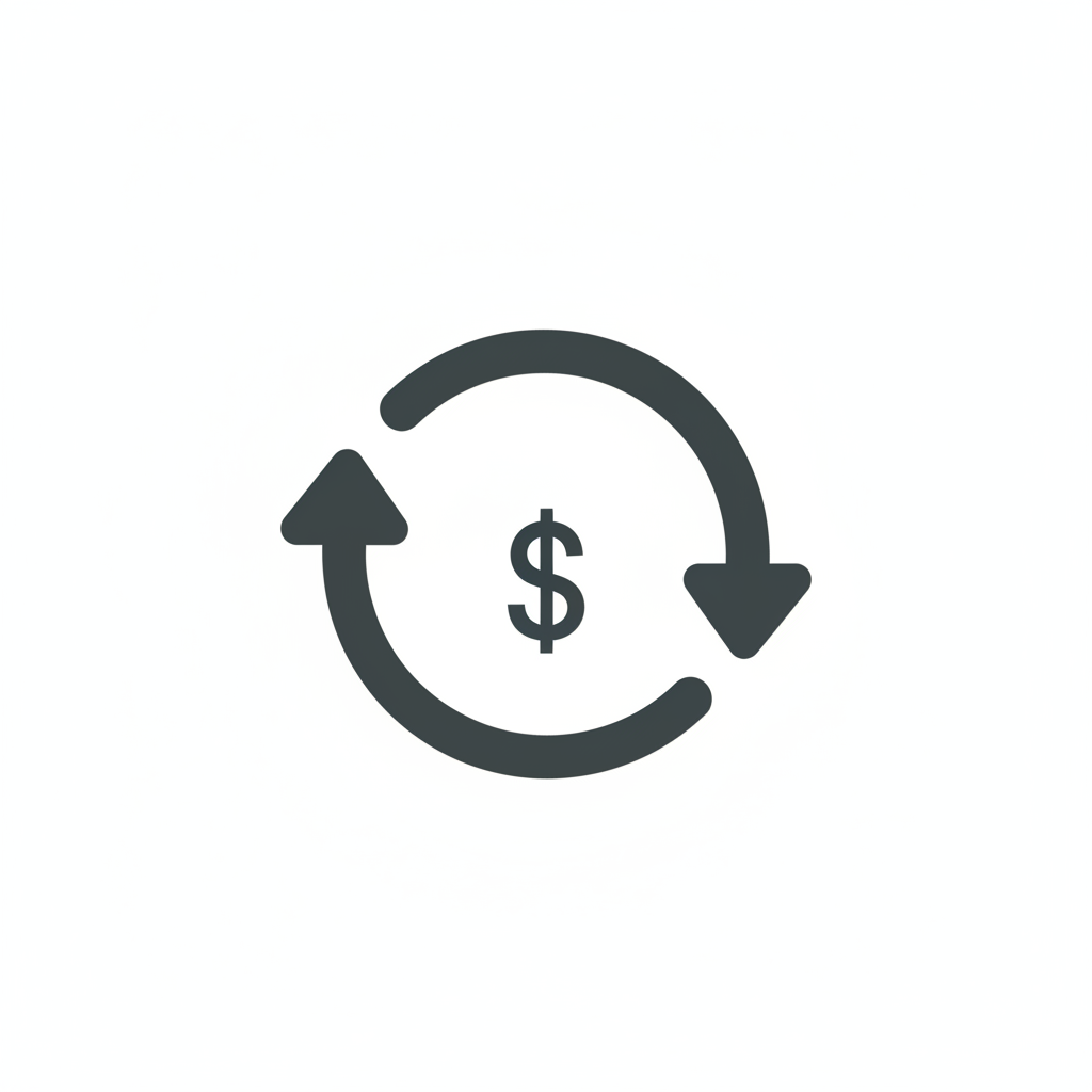 Refund icon with whait begraound